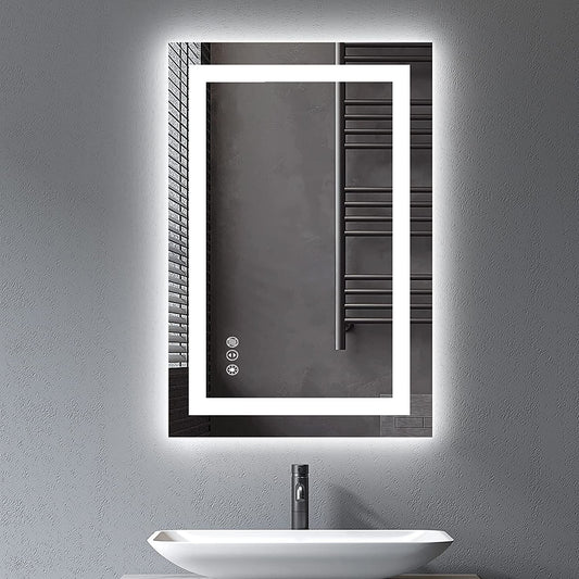 YEELAIT Backlit + Front-Lighted LED Mirror for Bathroom 24 x 36 Inch