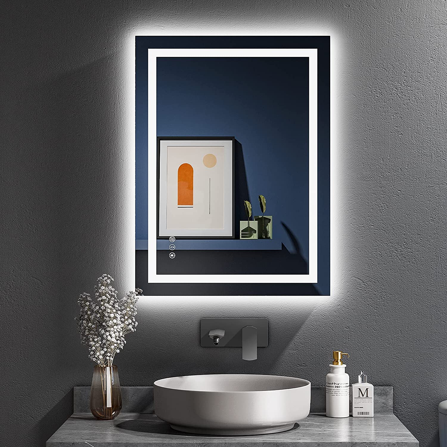 YEELAIT Backlit + Front-Lighted LED Mirror for Bathroom 24 x 32 Inch ...