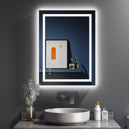 YEELAIT Backlit + Front-Lighted LED Mirror for Bathroom 24 x 32 Inch