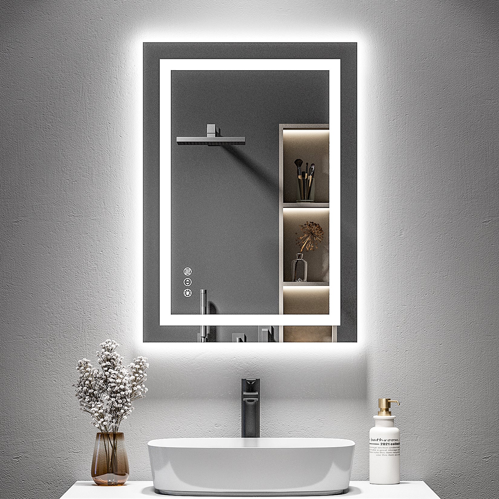YEELAIT Backlit + Front-Lighted LED Mirror For Bathroom 20 X 28 Inch ...