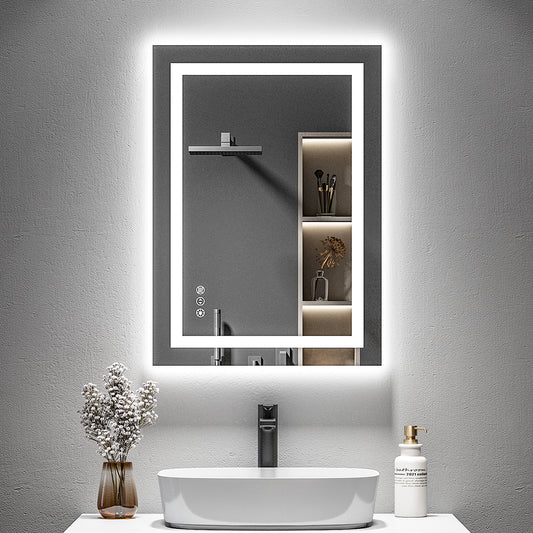 YEELAIT Backlit + Front-Lighted LED Mirror For Bathroom 20 X 28 Inch